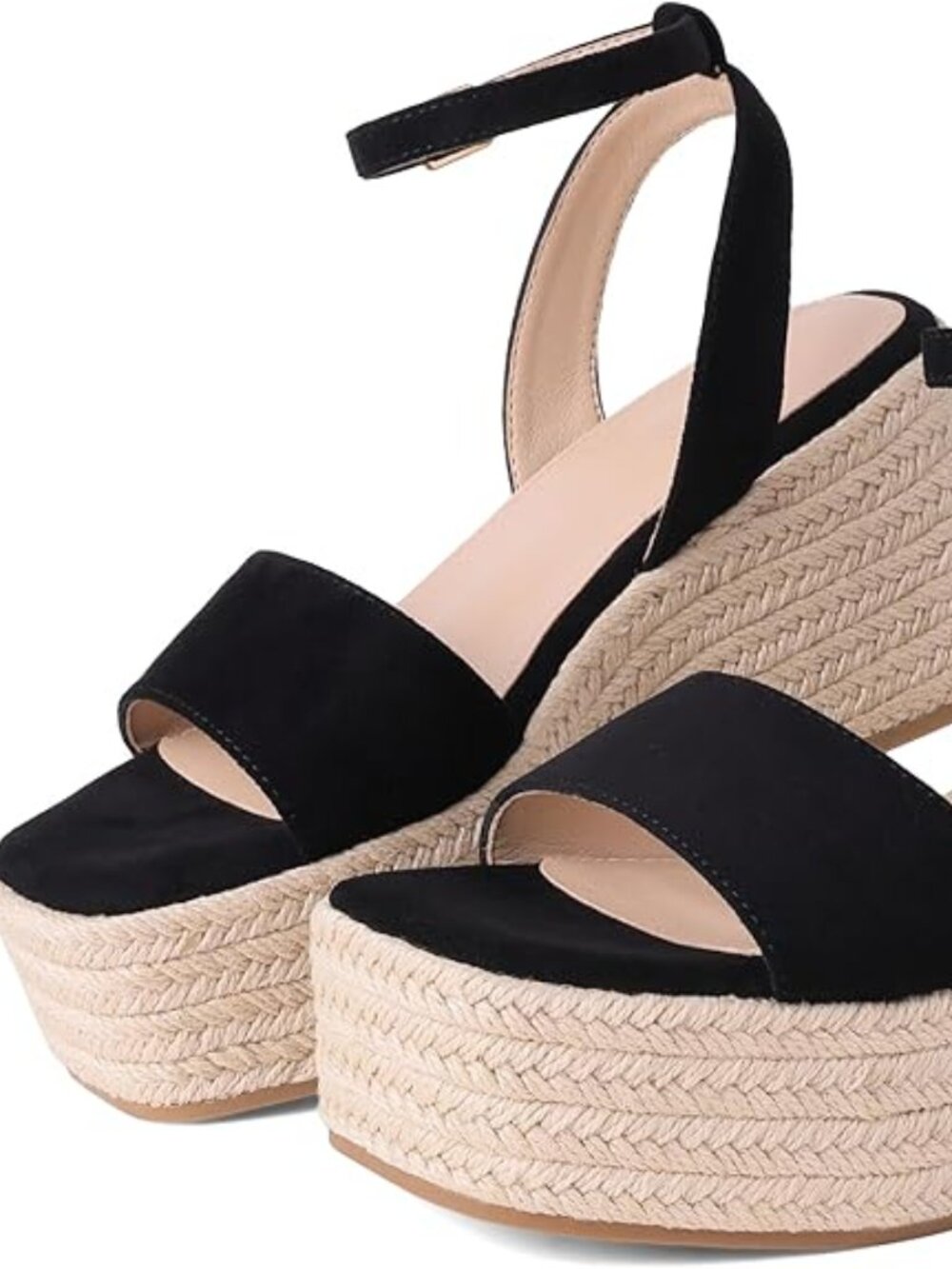 Sandals for Women Summer Espadrilles Wedges - Ankle Strap, Buckle, Open Toe, Bea